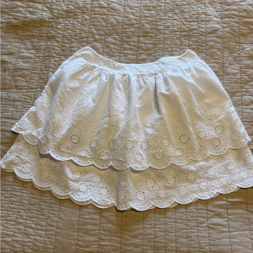 SO White Eyelet A-Line Skirt